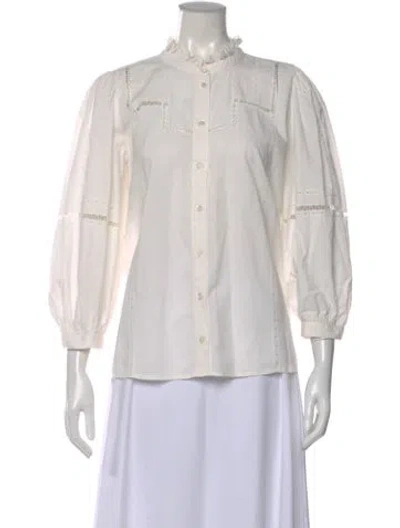 Pre-owned Ba&sh Three-quarter Sleeve Blouse In Neutral