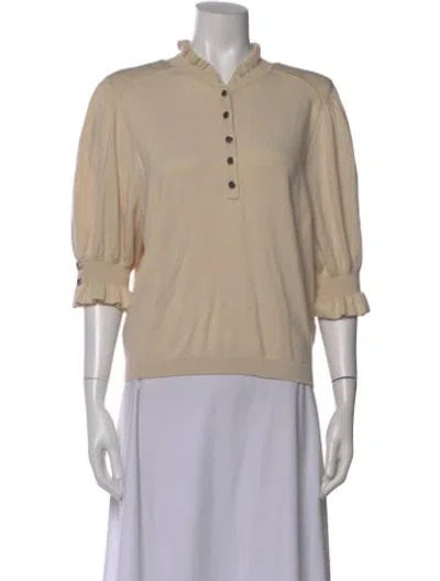 Pre-owned Ba&sh Three-quarter Sleeve Blouse W/ Tags In Neutrals