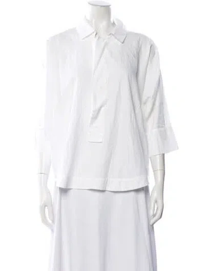 Pre-owned Ba&sh Three-quarter Sleeve Blouse In White