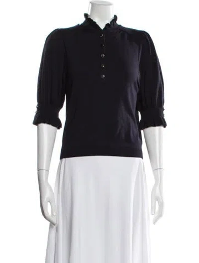 Pre-owned Ba&sh Three-quarter Sleeve Top In Black