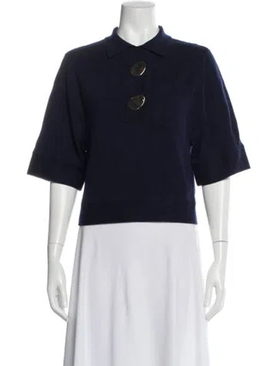 Pre-owned Ba&sh Three-quarter Sleeve Top In Blue
