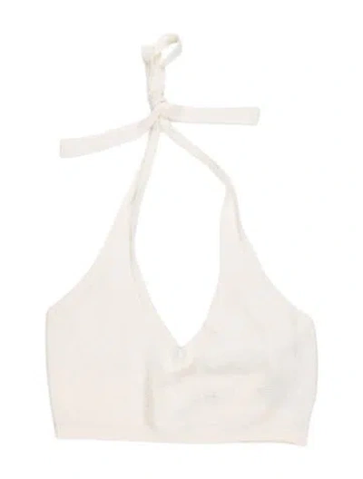 Pre-owned Ba&sh Tie Neck Sleeveless Crop Top W/ Tags In White