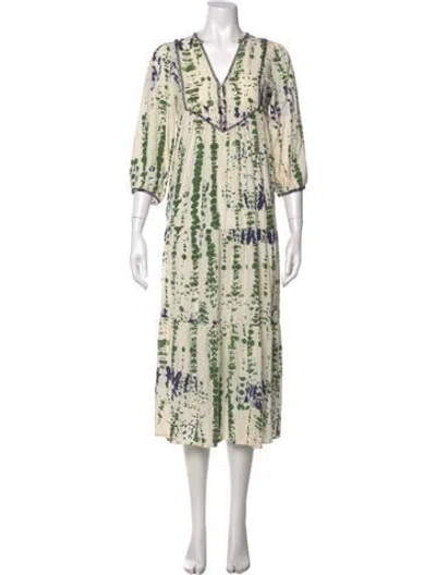Pre-owned Ba&sh Tie-dye Print Long Dress