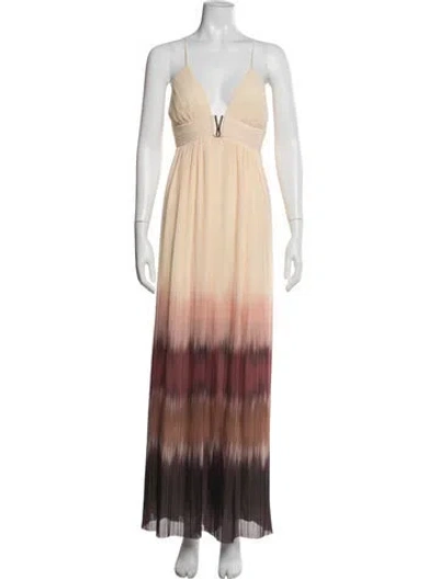 Pre-owned Ba&sh Tie-dye Print Long Dress In Neutral