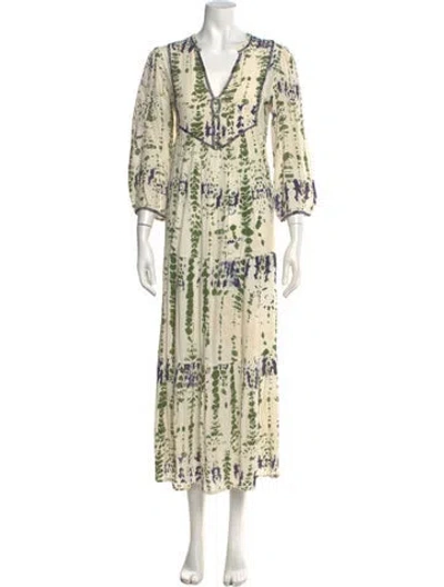 Pre-owned Ba&sh Tie-dye Print Long Dress In Neutral