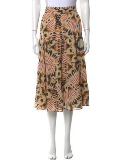 Pre-owned Ba&sh Tie-dye Print Long Skirt In Brown