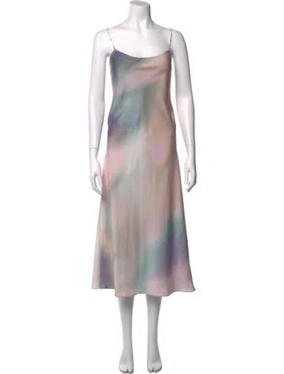Pre-owned Ba&sh Tie-dye Print Midi Length Dress In Multi