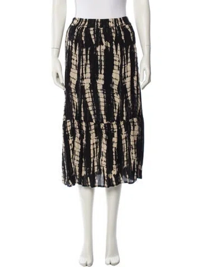 Pre-owned Ba&sh Tie-dye Print Midi Length Skirt In Black