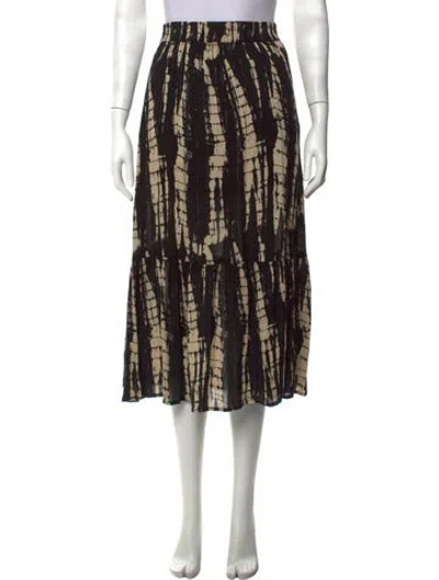 Pre-owned Ba&sh Tie-dye Print Midi Length Skirt In Black/metallic