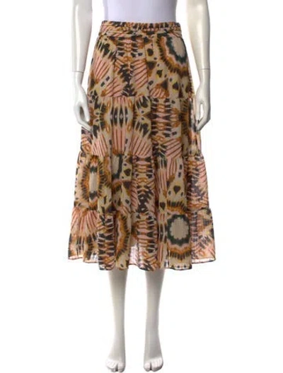 Pre-owned Ba&sh Tie-dye Print Midi Length Skirt In Neutrals