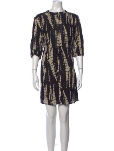 Pre-owned Ba&sh Tie-dye Print Mini Dress In Black/metallic