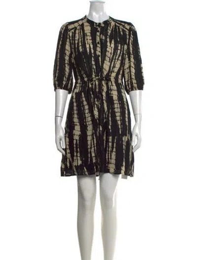 Pre-owned Ba&sh Tie-dye Print Mini Dress In Black/metallic