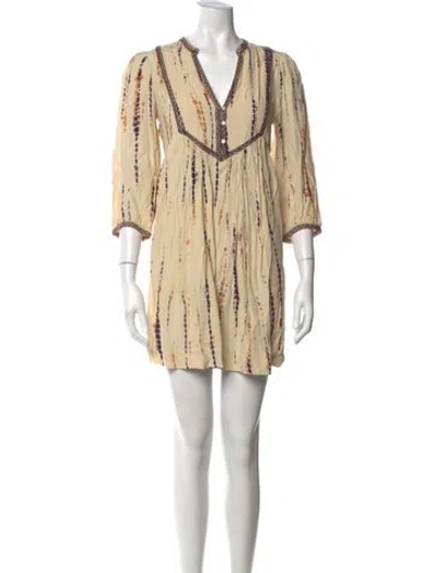 Pre-owned Ba&sh Tie-dye Print Mini Dress In Neutrals