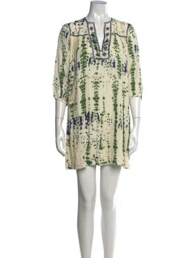 Pre-owned Ba&sh Tie-dye Print Mini Dress In Neutrals