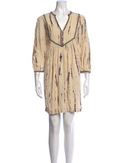 Pre-owned Ba&sh Tie-dye Print Mini Dress W/ Tags In Neutrals