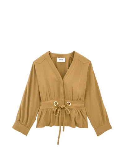 Ba&sh Tie-fastening Peplum Blouse In Brown