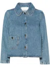 Ba&sh Tiny Denim Jacket In 蓝色