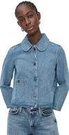 Ba&sh Tiny Denim Jacket In Blue Jeans In Blue