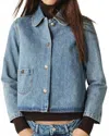 Ba&sh Tiny Denim Jacket In Blue Jeans In Multi