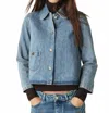 Ba&sh Tiny Denim Jacket In Blue Jeans In Multi