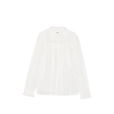 Ba&sh Tonia Smocked Ruffled Blouse In White