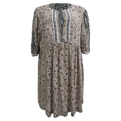 Pre-owned Ba&sh Ba & Sh Travis Floral-print Mini Dress In Multicolor Viscose In Grey