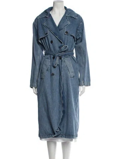 Pre-owned Ba&sh Trench Coat In Blue