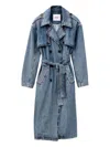 Ba&sh Tresca Belted Double-breasted Coat In Blue