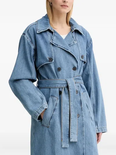 Ba&sh Tresca Denim Trench Coat In Blue