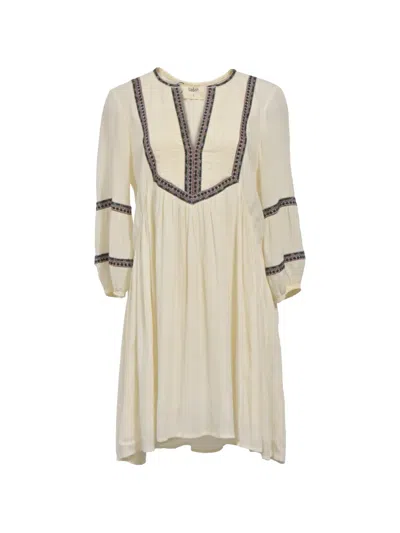 Pre-owned Ba&sh Tulsie V-neck Midi Dress In Neutral