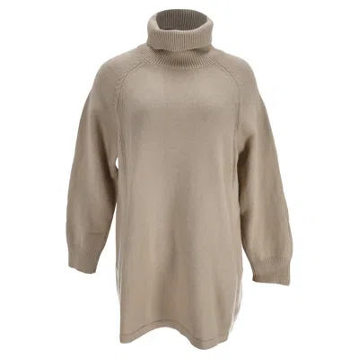 Ba&sh Ba & Sh Turtleneck Knitted Mini Dress In Beige Wool In Neutral