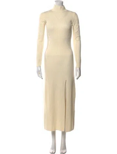 Pre-owned Ba&sh Turtleneck Long Dress In Neutral
