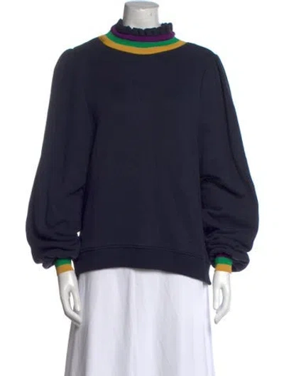 Pre-owned Ba&sh Turtleneck Long Sleeve Sweatshirt In Blue