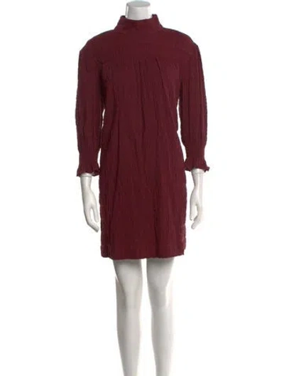 Pre-owned Ba&sh Turtleneck Mini Dress In Burgundy