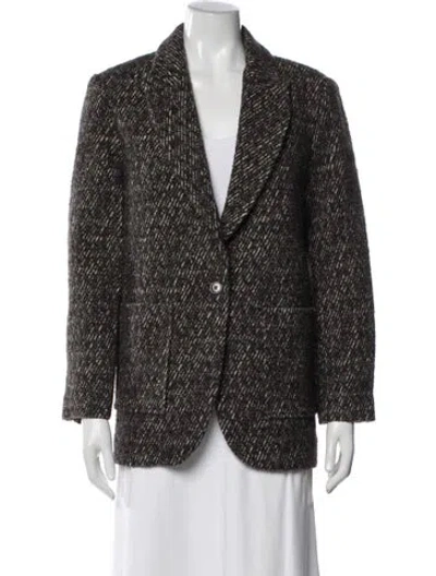 Pre-owned Ba&sh Tweed Pattern Blazer In Brown