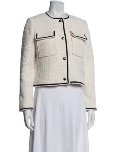 Pre-owned Ba&sh Tweed Pattern Blazer In Neutral