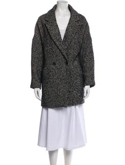 Pre-owned Ba&sh Tweed Pattern Coat In Black