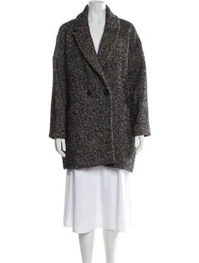 Pre-owned Ba&sh Tweed Pattern Coat In Gray