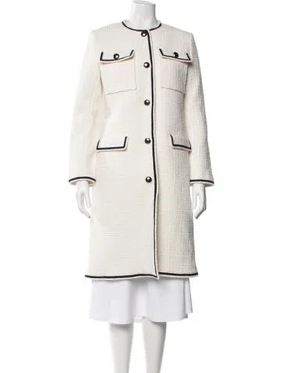 Pre-owned Ba&sh Tweed Pattern Coat In Neutral