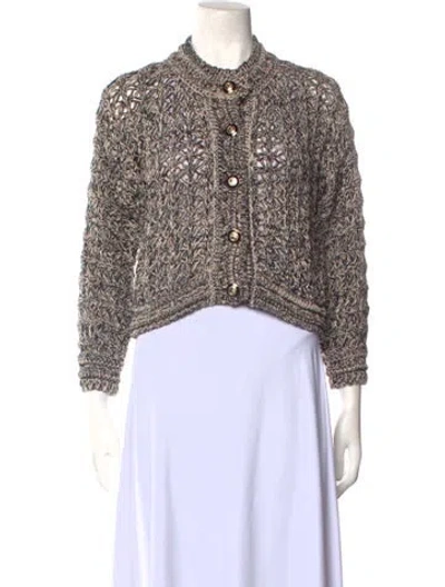 Pre-owned Ba&sh Tweed Pattern Crew Neck Sweater