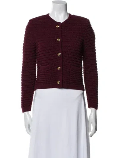 Pre-owned Ba&sh Tweed Pattern Evening Jacket In Burgundy