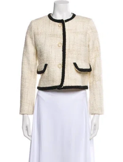 Pre-owned Ba&sh Tweed Pattern Evening Jacket In Neutral