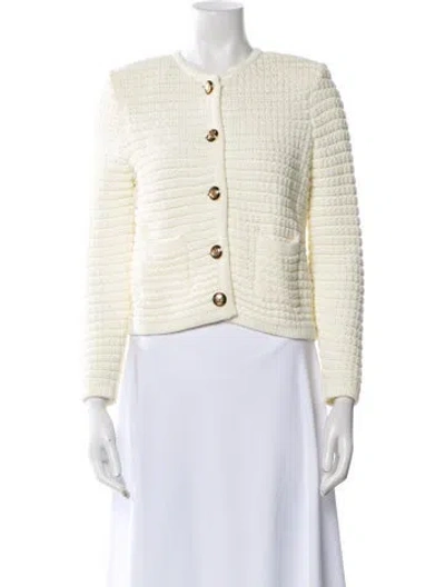 Pre-owned Ba&sh Tweed Pattern Evening Jacket In Neutral