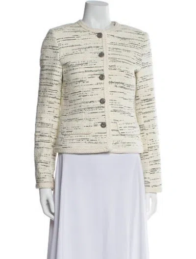 Pre-owned Ba&sh Tweed Pattern Evening Jacket In Neutral