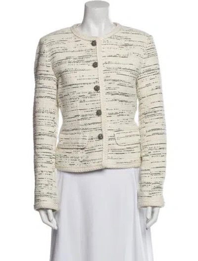 Pre-owned Ba&sh Tweed Pattern Evening Jacket In Neutral