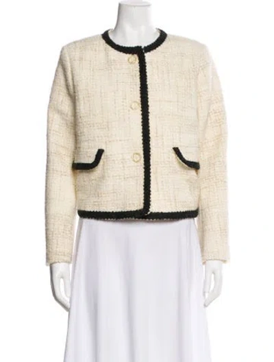 Pre-owned Ba&sh Tweed Pattern Evening Jacket In Neutral