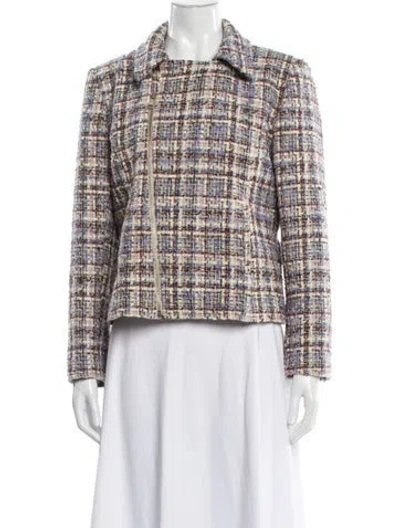 Pre-owned Ba&sh Tweed Pattern Evening Jacket In Neutral