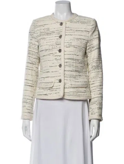 Pre-owned Ba&sh Tweed Pattern Evening Jacket In Neutral