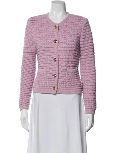 Pre-owned Ba&sh Tweed Pattern Evening Jacket In Purple