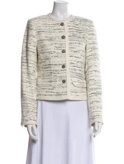 Pre-owned Ba&sh Tweed Pattern Evening Jacket W/ Tags In White
